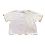 Lalalu' T-Shirt Tinta Unita Girocollo con Taschino per Bambina TSL80PB BIANCO LALALU' 