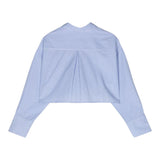 Aspesi Plain Crop Shirt With Light Blue Striped Pattern For Girls