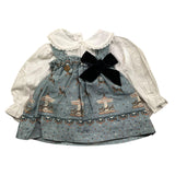 VALENTINA BEBES abito-camicia bicolore Azzurro per Neonata MAR82 AZZURRO VALENTINA BEBES 