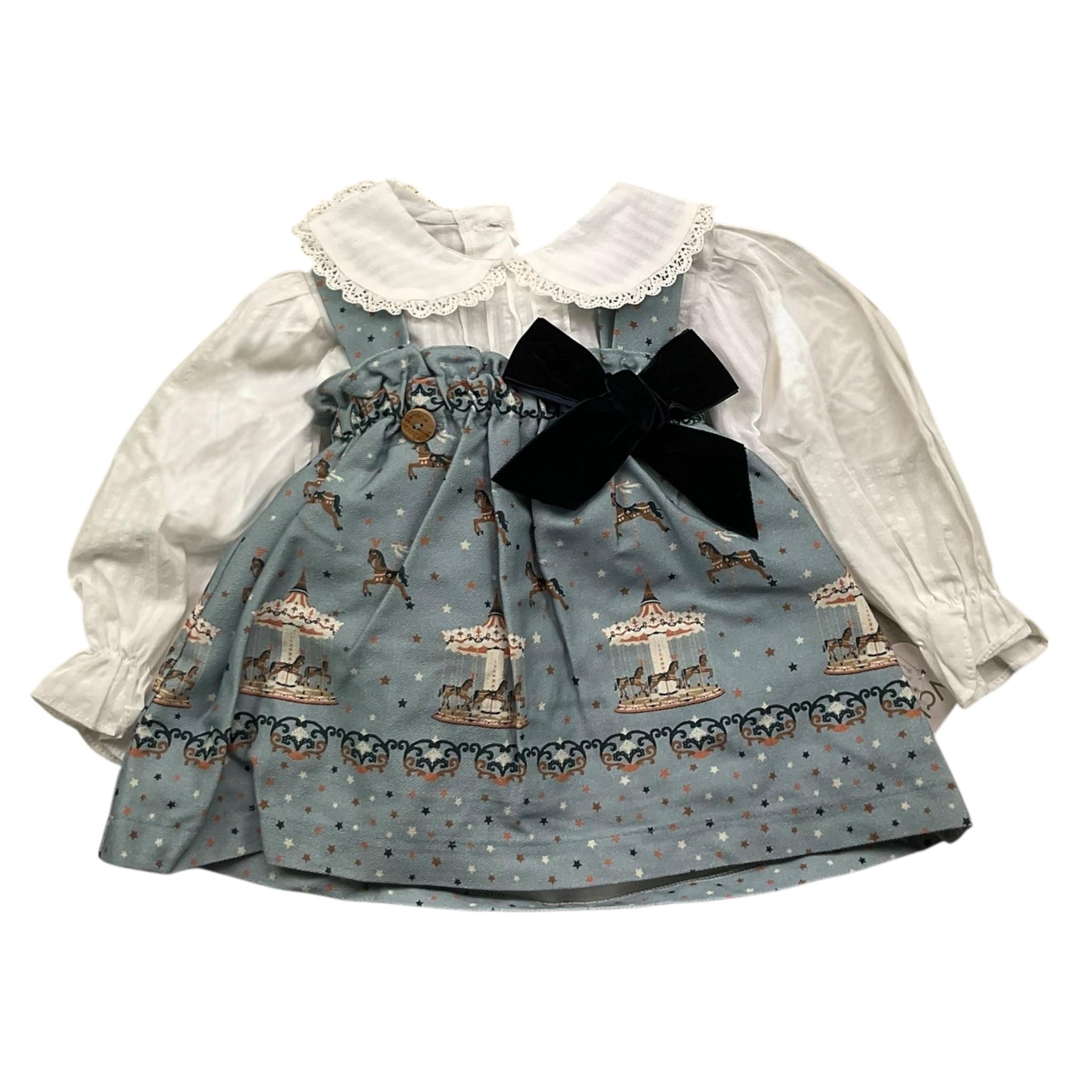 VALENTINA BEBES abito-camicia bicolore Azzurro per Neonata MAR82 AZZURRO VALENTINA BEBES 