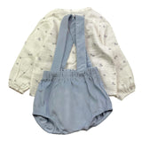 CALAMARO completo 2pz salopette-camicia bicolore Bianco/azzurro per Neonato 11012 BIANCO/AZZURRO CALAMARO 