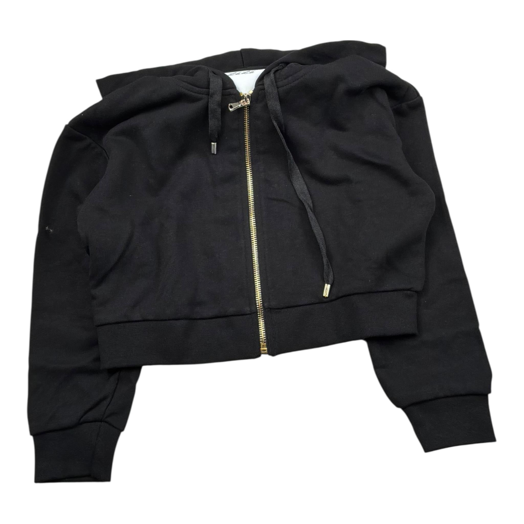Lu Lu By Miss Grant Felpa tinta unita con Zip E Cappuccio Nero per Bambina LL3149 NERO LU LU BY MISS GRANT 
