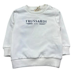 Trussardi Felpa Chiusa Girocollo Tinta Unita con Stampa per Neonato TIP26101FE BIANCO TRUSSARDI 