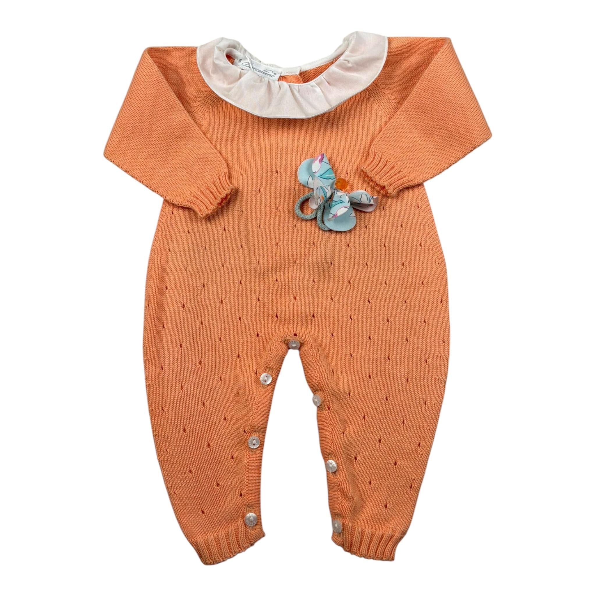 Barcellino Tutina Tinta Unita con Colletto per Neonata 111001 ARANCIONE BARCELLINO 
