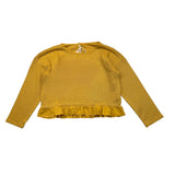 Zoe &amp; Tobiah Mustard Ruffle Crew Neck Solid Color Sweater For Girls