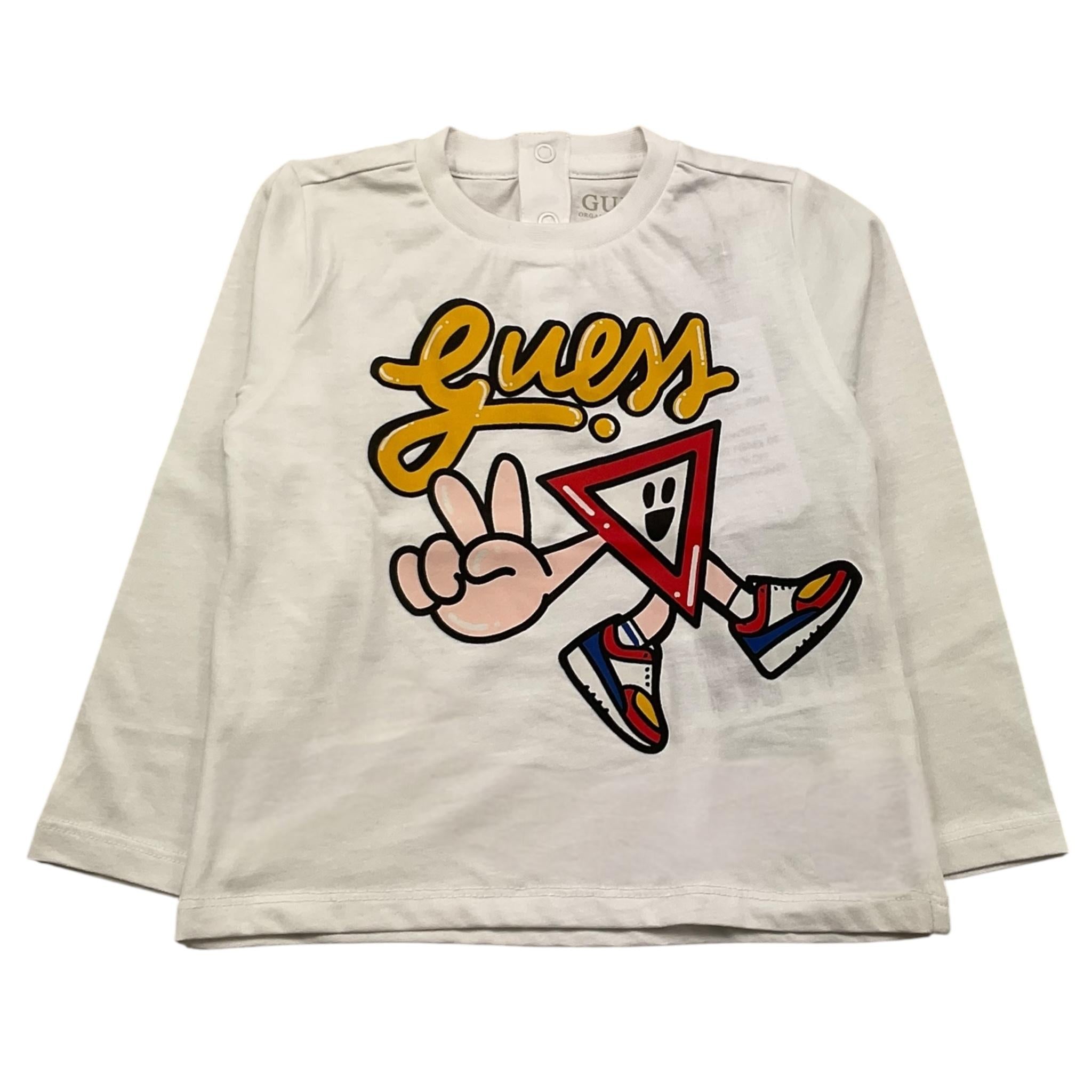 GUESS shirt girocollo tinta unita cn stampa logo Bianco per Neonato N4YI03K8HM4N BIANCO GUESS 