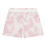 Guess Short Solid Color With Flower Embroidery And Belt White For Girls