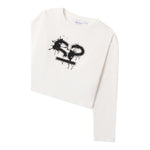 SARABANDA shirt girocollo tinta unita con stampa in contrasto Bianco per Bambina 0A612 BIANCO SARABANDA 