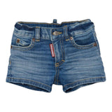 Dsquared2 Bermuda tinta unita In Denim Azzurro per Neonato DQ00WGX AZZURRO DSQUARED2 