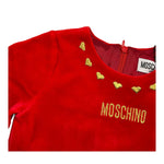 MOSCHINO abito manica lunga in ciniglia tinta unita Rosso per Neonata MDV0BJ ROSSO MOSCHINO 