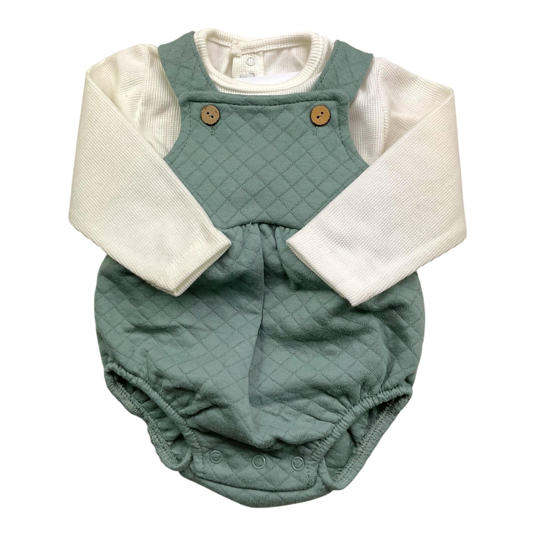 CALAMARO completo 2 pezzi camicia-pagliaccetto Bianco/verde per Neonato 11053X BIANCO/VERDE CALAMARO 