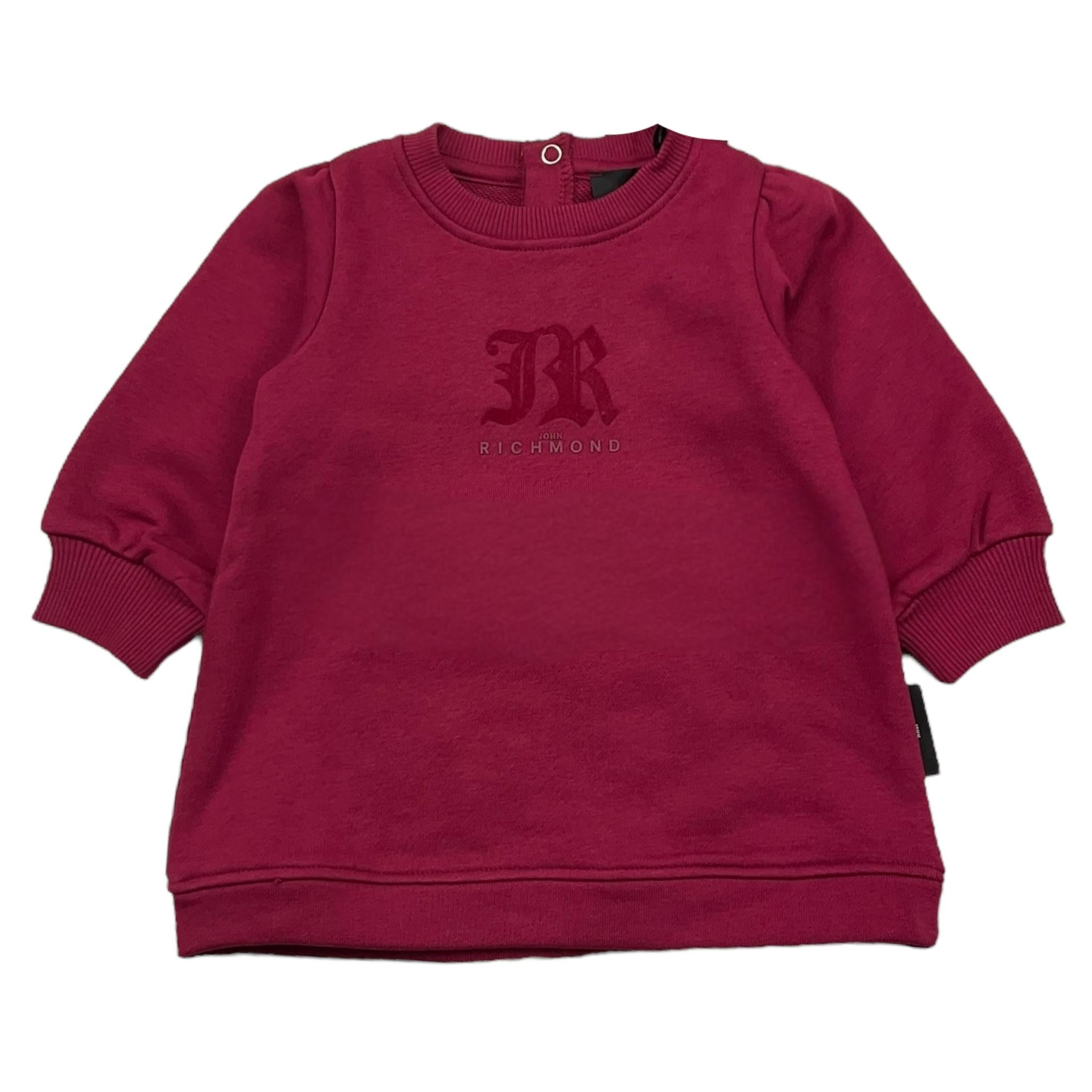 JOHN RICHMOND abito girocollo tinta unita manica lunga Bordeaux per Neonata RIA25019VE BORDEAXU JOHN RICHMOND 