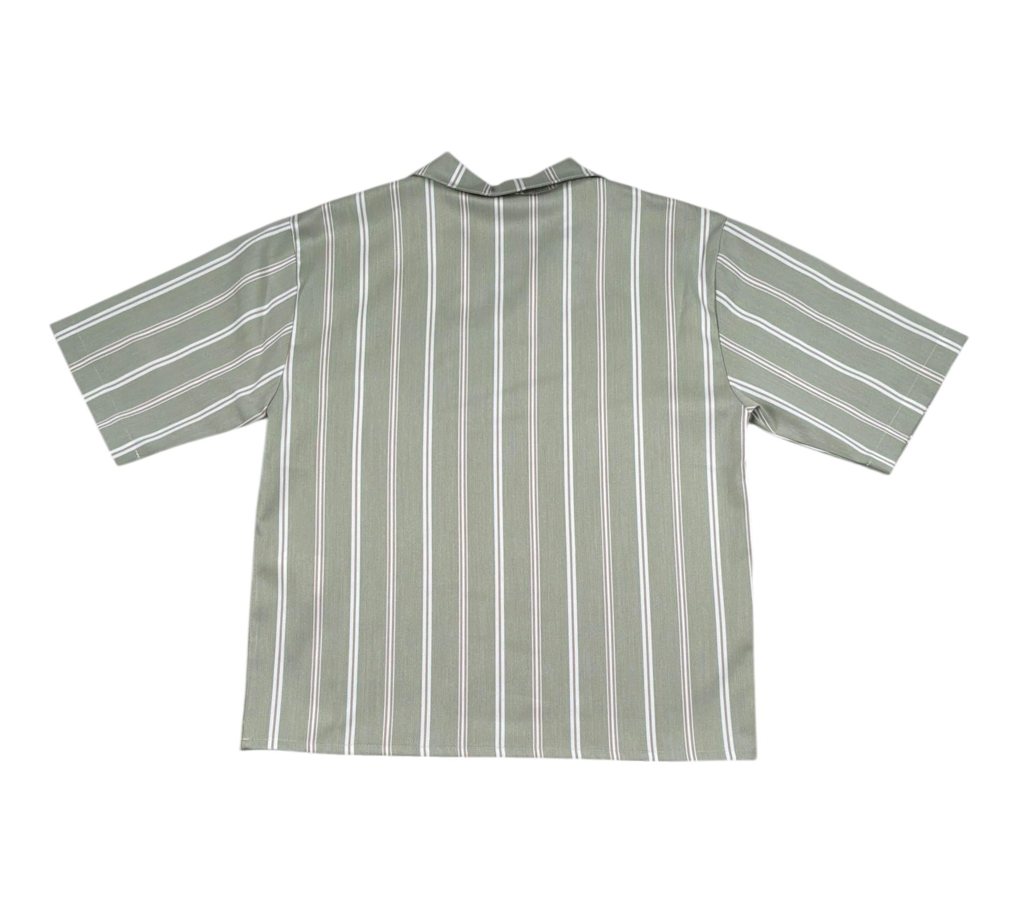 Paolo Pecora Camicia Mezza Manica Fantasia A Righe per Bambino PP42355 VERDE PAOLO PECORA 