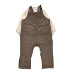 CALAMARO completo 2pz camicia-salopette bicolore Panna/marrone per Bambino 11064 PANNA/MARRONE CALAMARO 