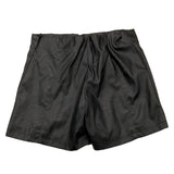 Aniye By Girl Solid Black Faux Leather Shorts For Girls