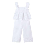 Mayoral Completo 2 Pezzi Top-Pantalone Tinta Unita per Bambina 3561 BIANCO MAYORAL 