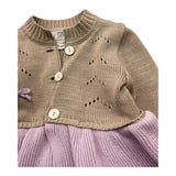 I Delfi Cardigan Bicolore Traforato per Neonata 25P5011 BEIGE I DELFI 