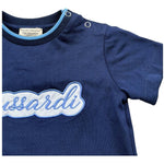 Trussardi T-Shirt Girocollo Tinta Unita con Stampa per Neonato TIP26037TS BLU TRUSSARDI 