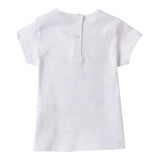 I Do T-Shirt Girocollo Tinta Unita con Stampa per Neonato 4B545 BIANCO I DO 