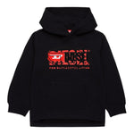 Diesel Felpa Chiusa con Cappuccio Tinta Unita con Logo per Bambino J02245 NERO DIESEL 