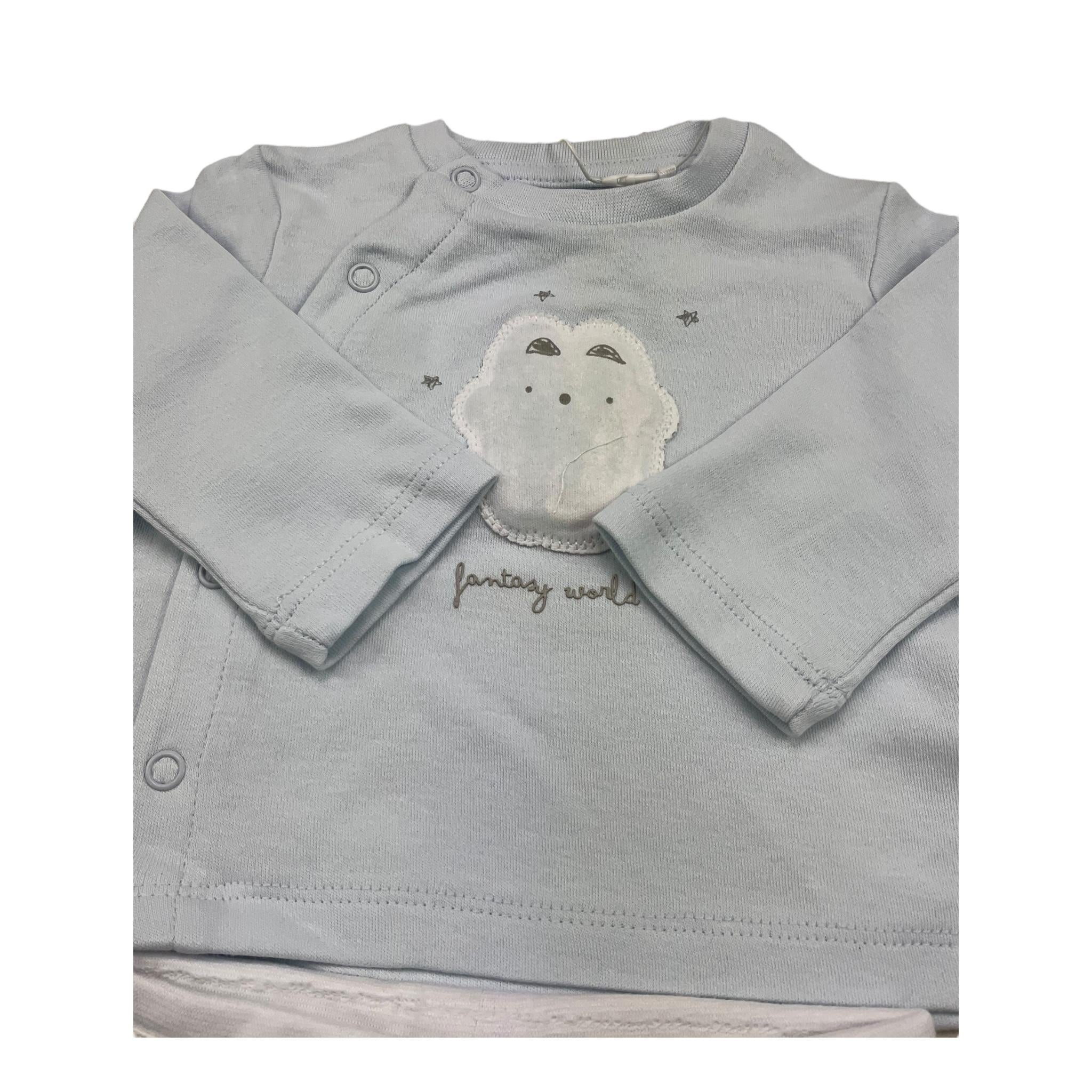 LOSAN completo 2 pezzi shirt-ghettina tinta unita Azzurro per Neonato 31V8011AL AZZURRO LOSAN 