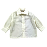La Stupenderia Plain Shirt With Ivory Embroidery For Newborn