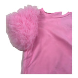 Liu Jo T-Shirt Girocollo Tinta Unita con Tulle per Bambina KA5127X ROSA LIU JO 