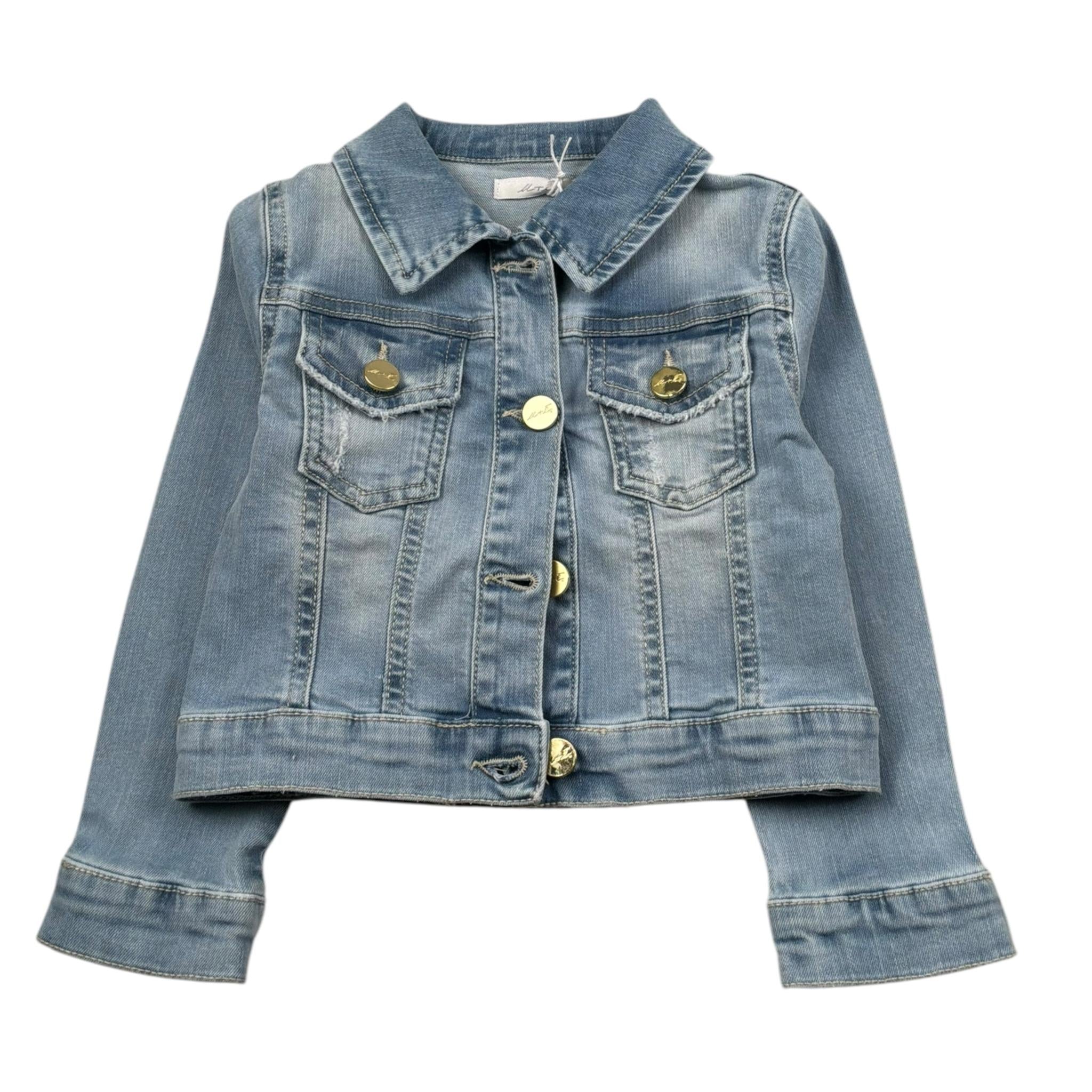 M+E' Giubbino In Denim Tinta Unita per Bambina UE1690 AZZURRO M+E' 