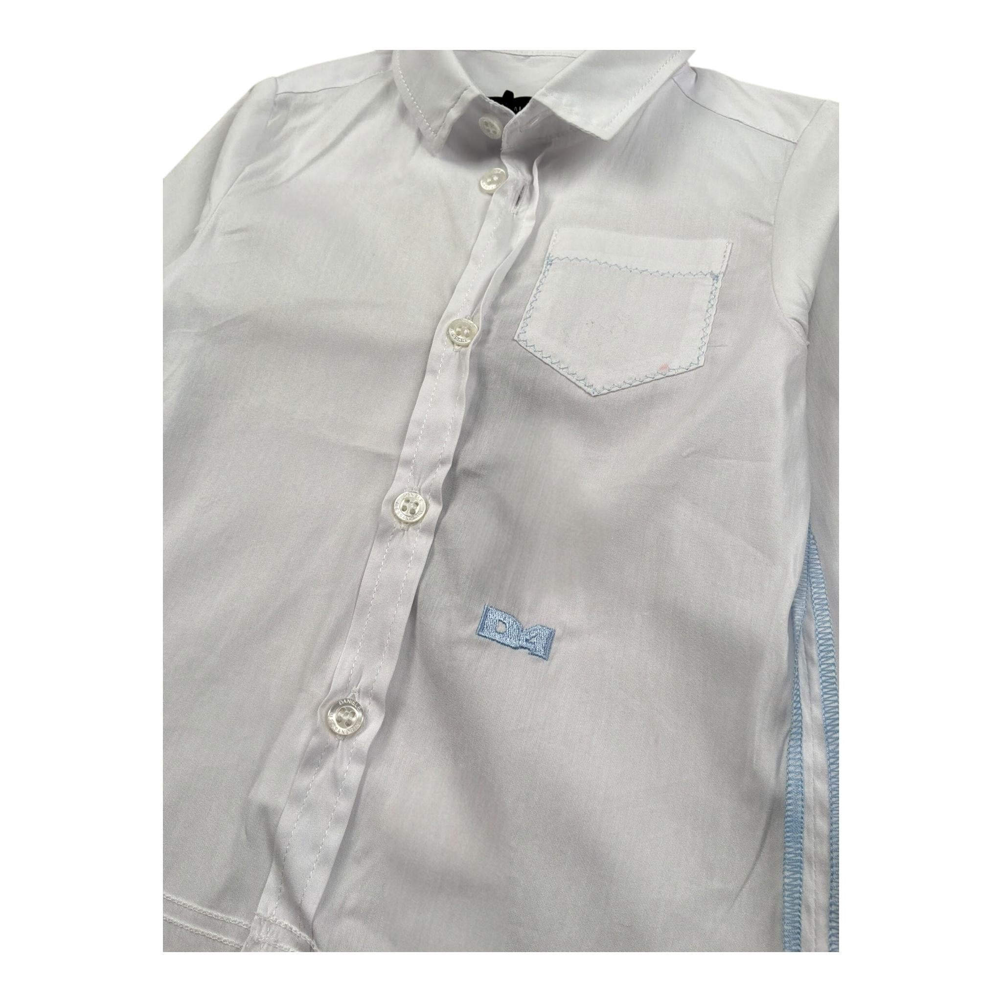 Daniele Alessandrini Camicia Manica Lunga Tinta Unita con Taschino per Neonato 1295C00072N BIANCO DANIELE ALESSANDRINI 
