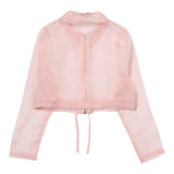 Little Ludo Long Sleeve Solid Color Zip Up Shirt Pink For Girls