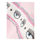 Chiara Ferragni Solid Color Crewneck Sweatshirt With Pink Print For Girls