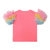 Billieblush Girls' Plain Neon Pink Tulle T-Shirt