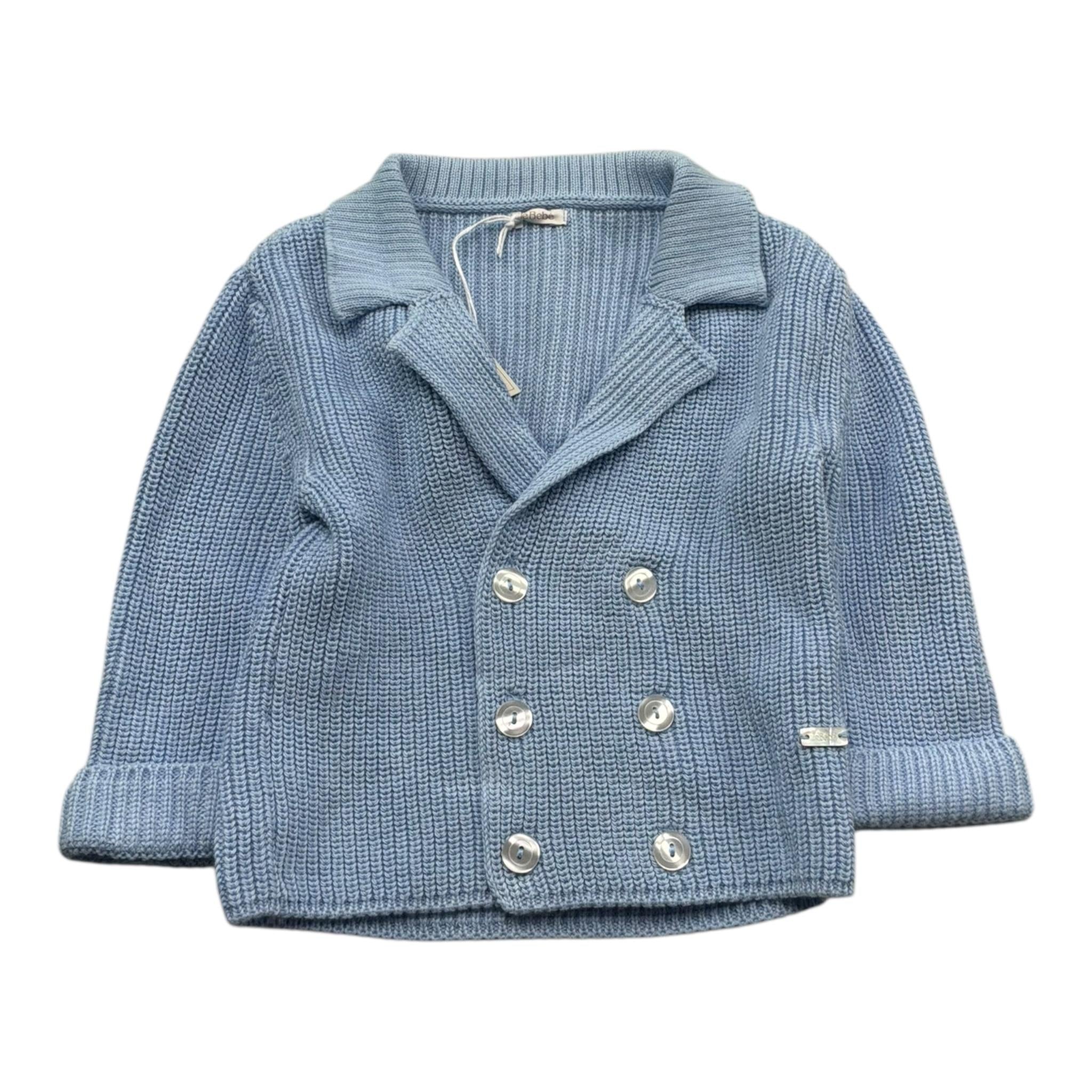 Le Bebe' Cardigan Tinta Unita con Bottoni per Neonato LBB5352 AZZURRO LE BEBE' 