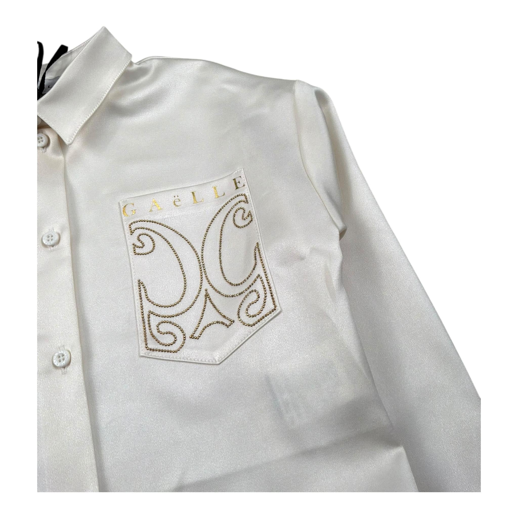 Gaelle Camicia Manica Lunga Tinta Unita con Strass per Bambina 2745CY00360XX AVORIO GAELLE 