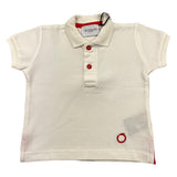 Trussardi Polo Half Sleeve Solid Color with Contrast Buttons Cream for Newborns