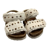 Colors Of California Solid Color Sandals With Buckles White For Girls
