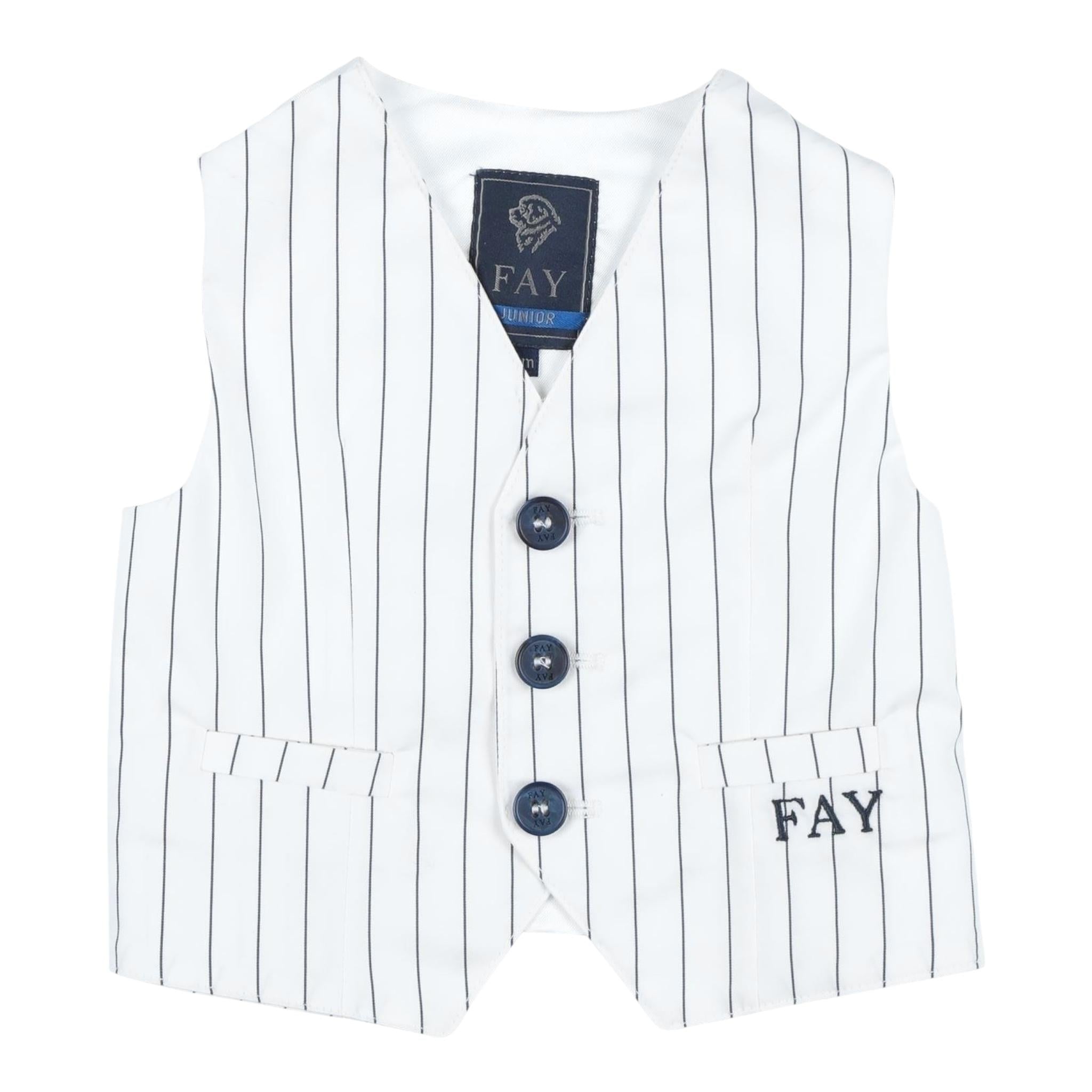 Fay Gilet Tinta Unita Fantasia Righe per Neonato 5Q2342 BIANCO FAY 