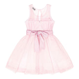 Monnalisa Abito Giromanica Tinta Unita In Tulle per Bambina 199906 ROSA MONNALISA 
