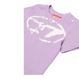 Diesel T-Shirt Girocollo tinta unita con Stampa Lilla per Bambina K00635JX LILLA DIESEL 