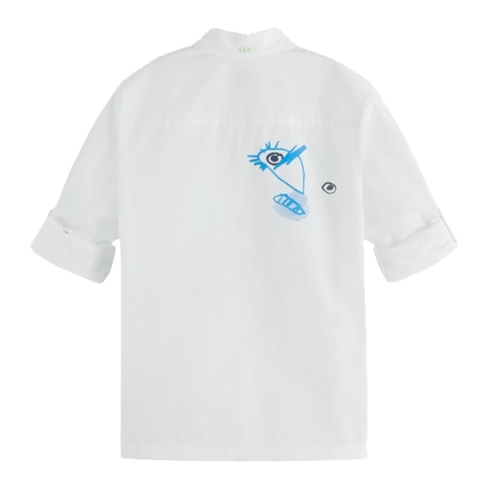 Scotch & Shrunk Camicia Tinta Unita con Stampa per Bambino 179461 BIANCO SCOTCH & SHRUNK 