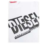 DIESEL shirt girocollo tinta unita con stampa logo Bianco per Bambino J01535 BIANCO DIESEL 