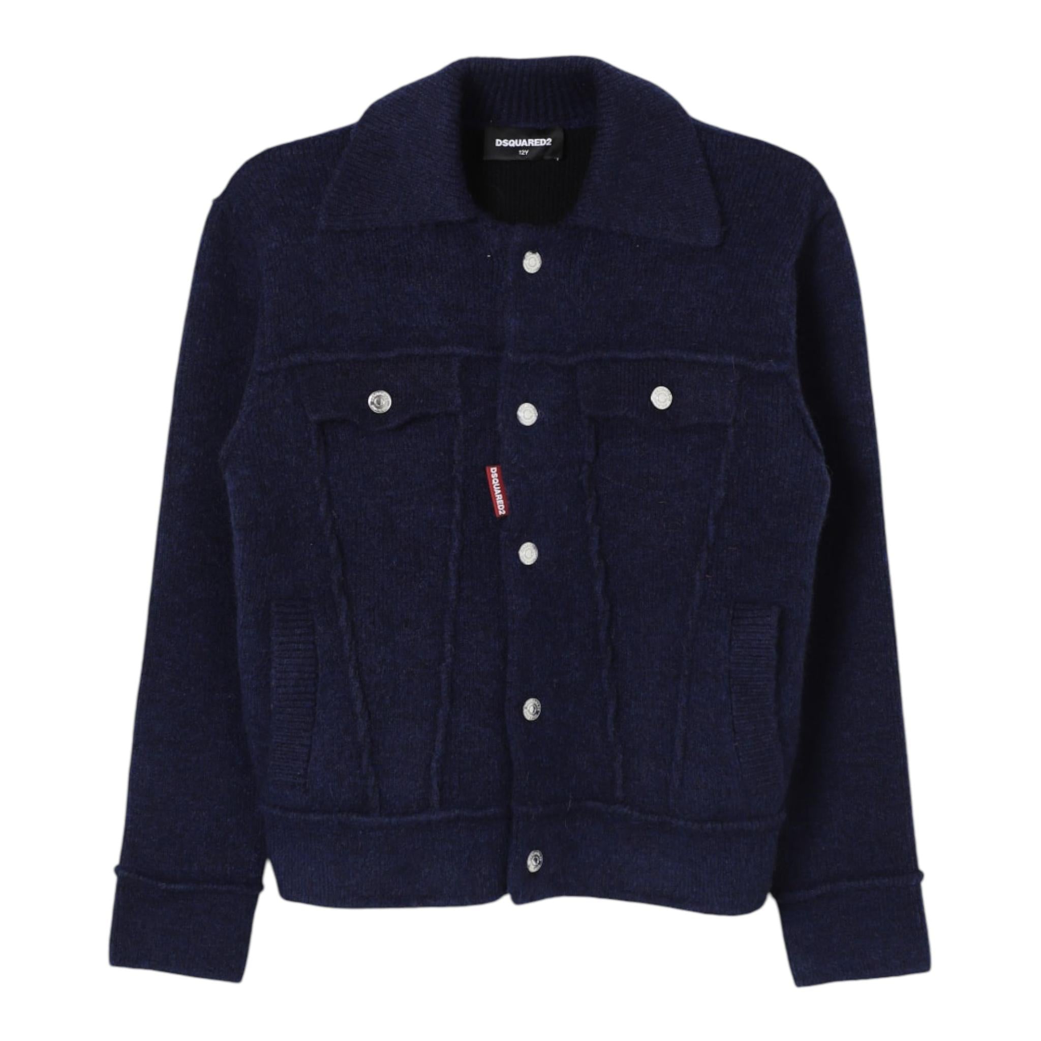 DSQUARED2 giacca tinta unita con bottoni Blu per Bambino DQ2454 BLU DSQUARED2 