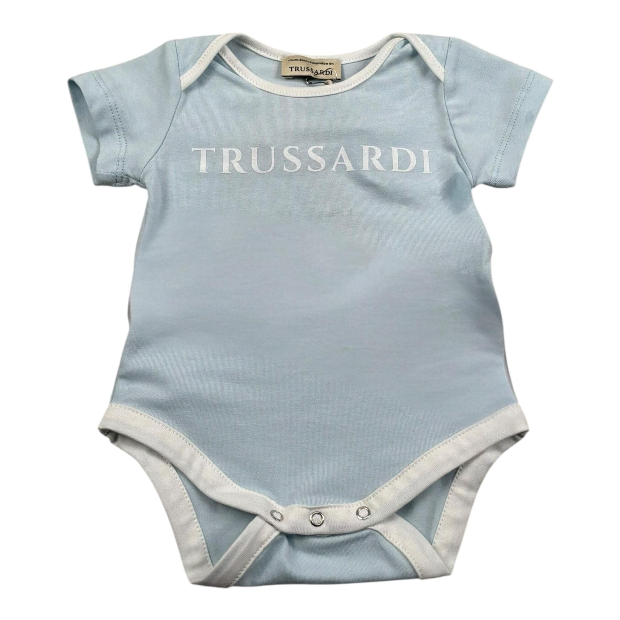 Trussardi Body Mezza Manica Tinta Unita per Neonato TLP26002TU AZZURRO TRUSSARDI 