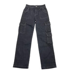 #2.0 MILANO jeans tinta unita con girovita regolabile Nero per Bambina J61 NERO #2.0 MILANO 