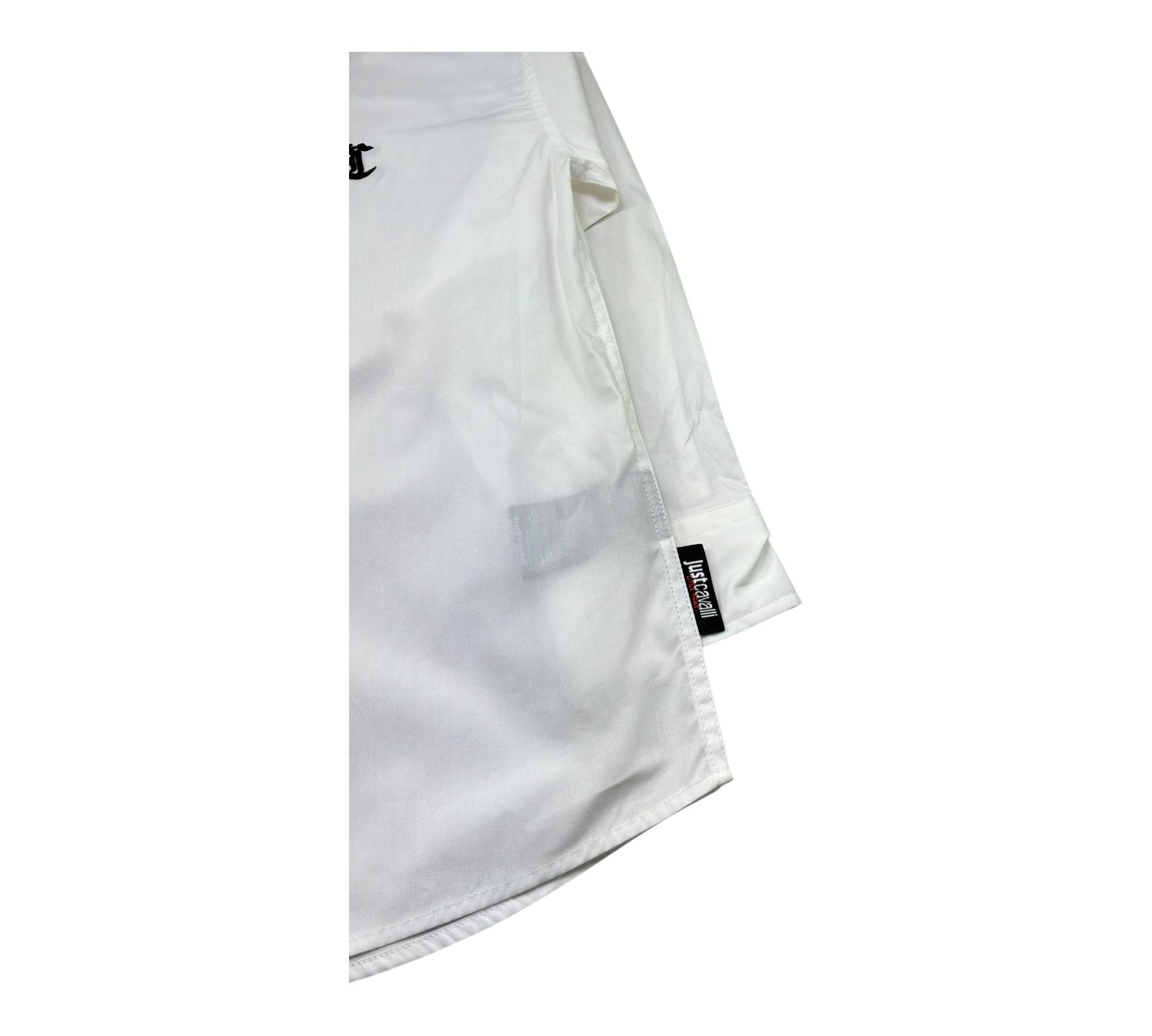 Just Cavalli Camicia Manica Lunga Tinta Unita Conlogo per Bambino JBP26034CA BIANCO JUST CAVALLI 