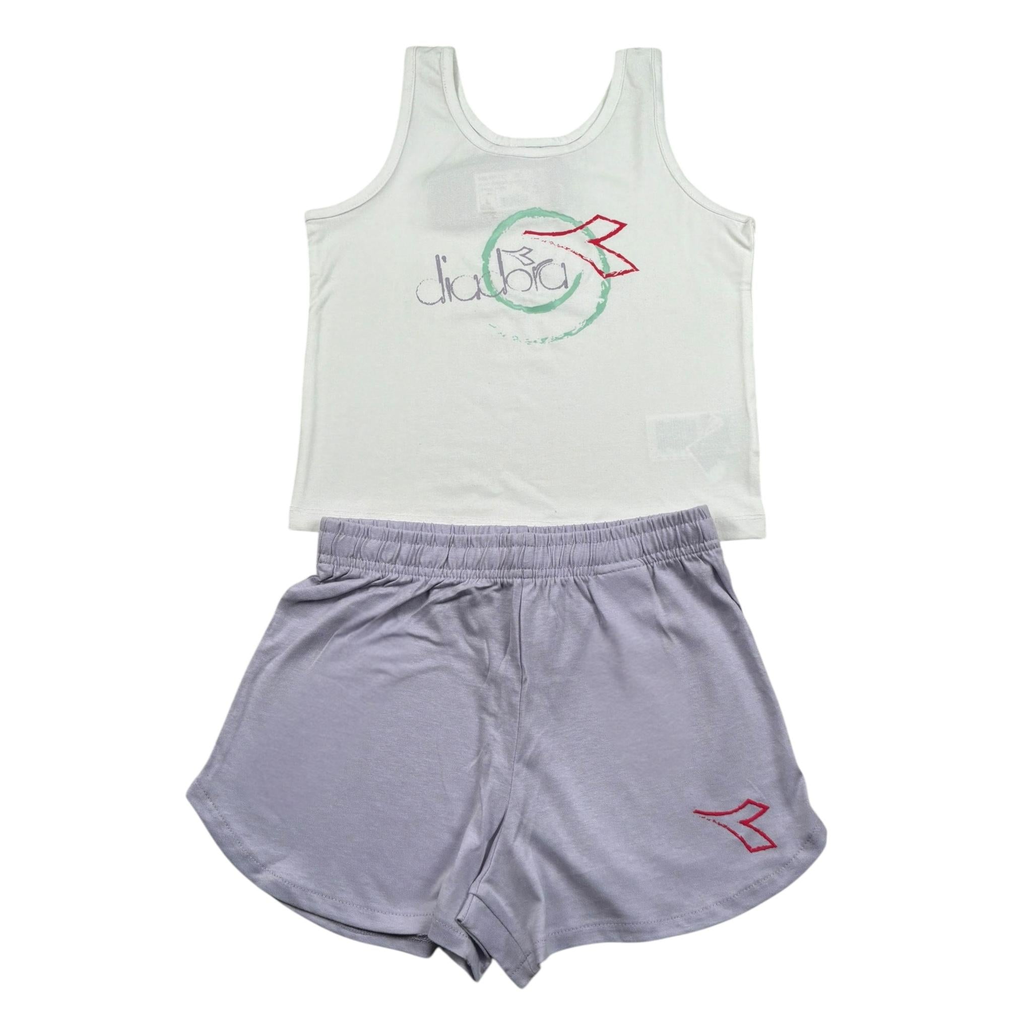 Diadora Completo 2 Pezzi Canotta-Short Bicolore per Bambina 102181717 BIANCO/LILLA DIADORA 