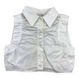 Meimeij Solid Color White Sleeveless Shirt For Girls