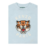 Kenzo T-Shirt Girocollo Tinta Unita con Stampa per Neonato K60977 AZZURRO KENZO 