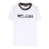 Missoni Crew Neck T-Shirt Solid Color With Print White For Boys