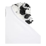 Miss Blumarine Plain T-Shirt With Contrast Sleeves White For Girls